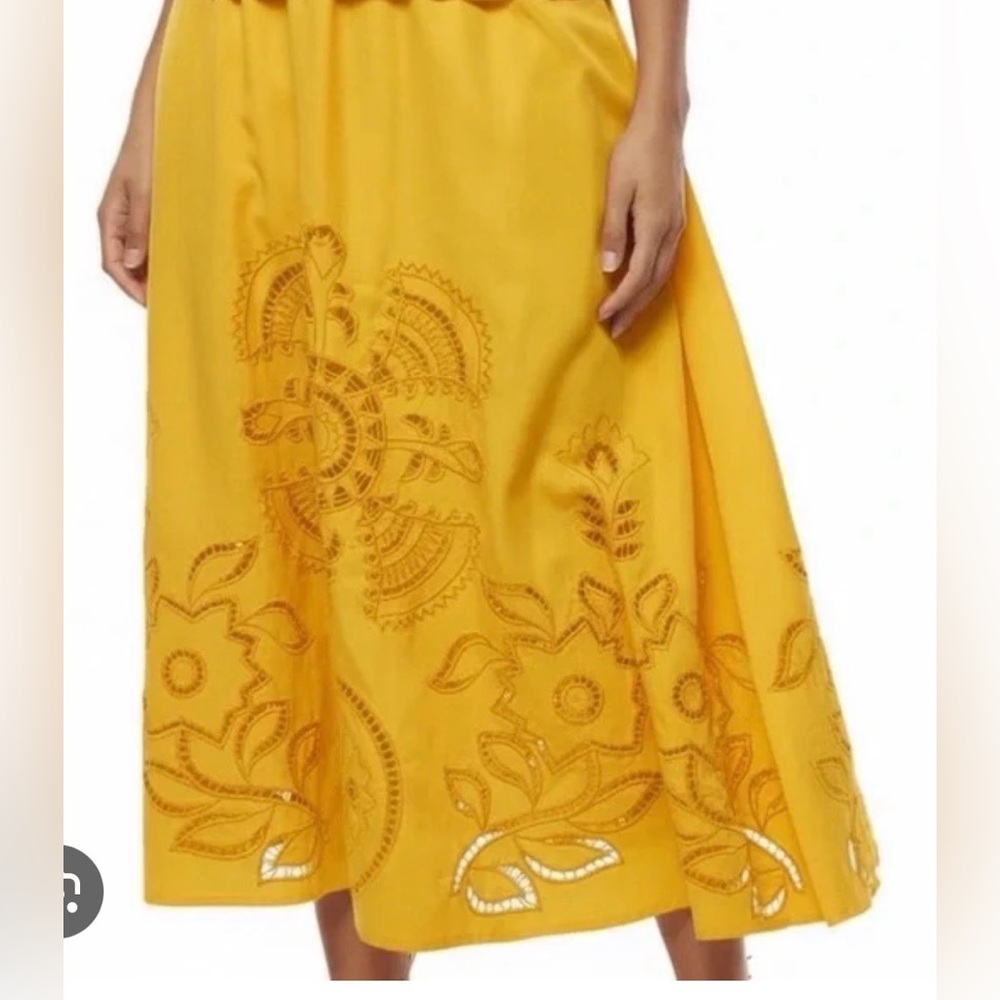 NWT MISA of Los Angeles Analisse Eyelet Midi Skirt Med